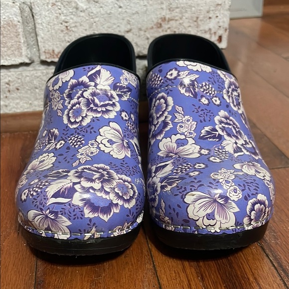 Sanita Floral Purple Mules - Picture 1 of 4